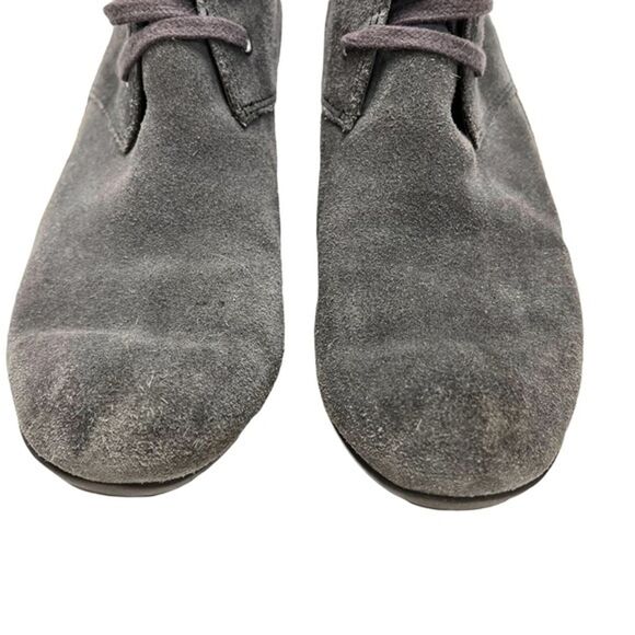 ROCKPORT Gray Genuine Leather Suede Wedge Ankle Booties Boots Shoes Casual 8.5 - Picture 2 of 12